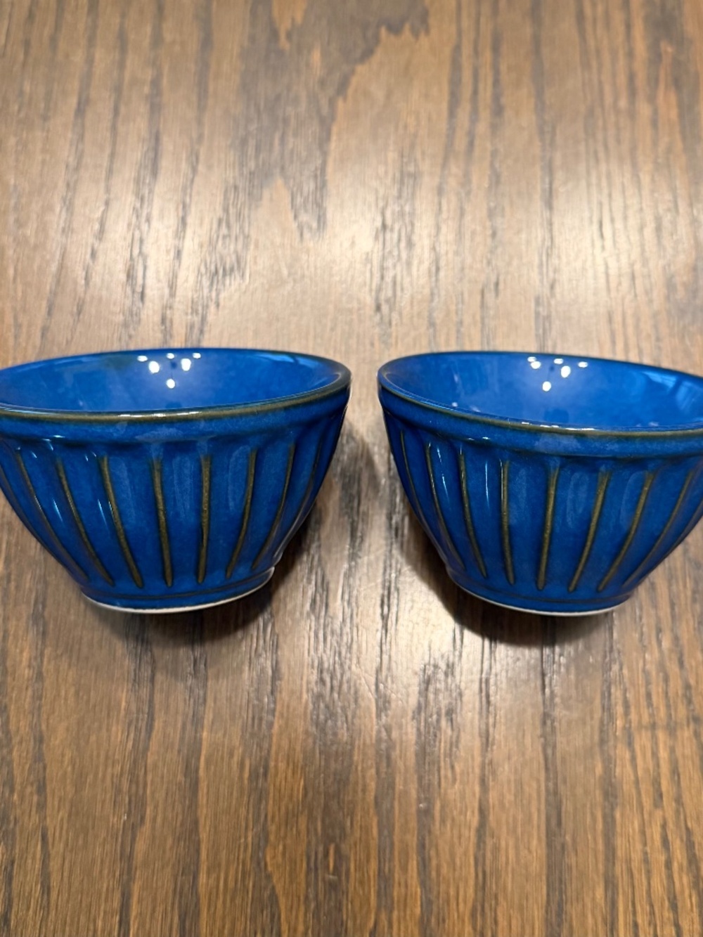 NWT - Set of 2 Japanese Cobalt Blue Ceramic Small Bowls (Chrysanthemum Design)